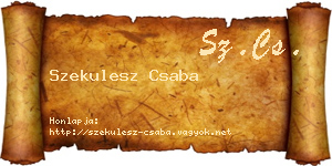 Szekulesz Csaba névjegykártya