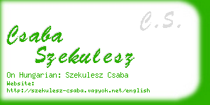 csaba szekulesz business card